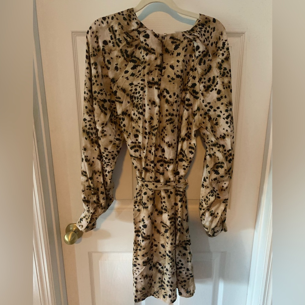 Leopard Print Long Sleeve Dress